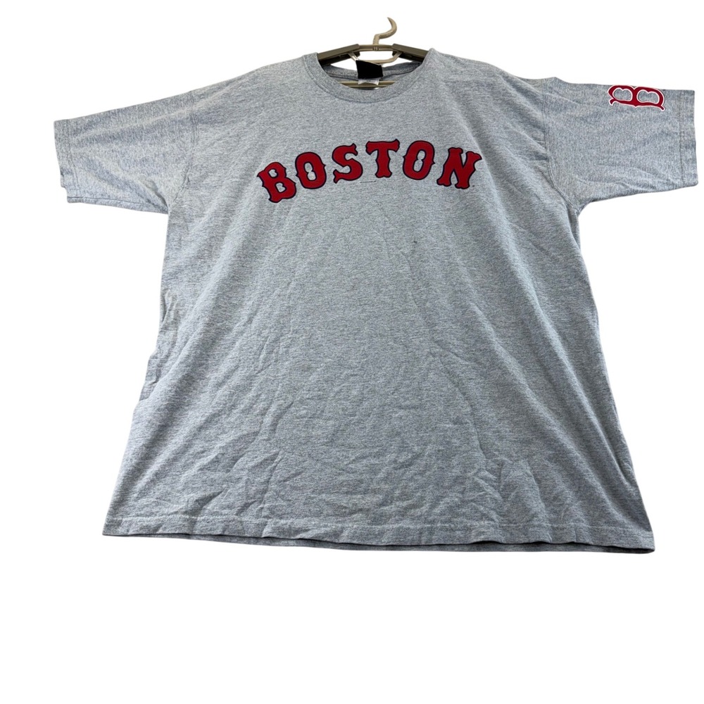 Pro Player T-Shirt Mens XL Gray Boston Red Sox Short Sleeve Graphic MLB Tee